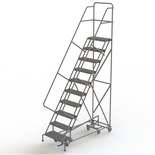 &eacute;chelles roulantes multidirectionnelles, 10 marches, Largeur de la marche 24", Hauteur de la plateforme 100", Acier Southpoint Industrial Supply