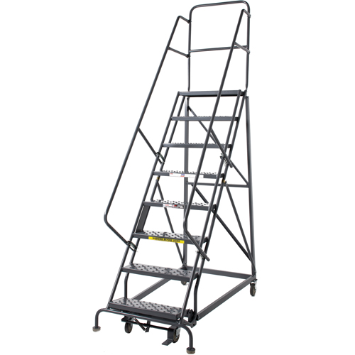 &eacute;chelles roulantes robustes, 8 marches, Largeur de la marche 24", Hauteur de la plateforme 80", Acier Southpoint Industrial Supply