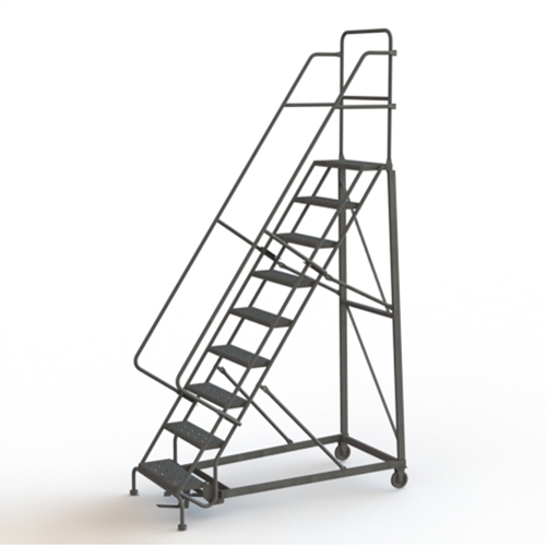 Heavy Duty Rolling Ladder, 9 Steps, 24" Step Width, 90" Platform Height, Steel Southpoint Industrial Supply