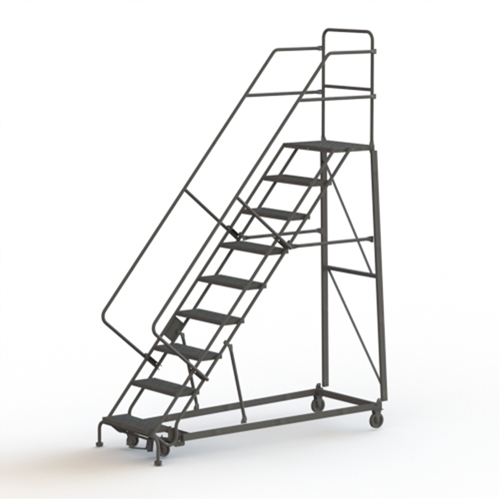 Heavy Duty Safety Slope Ladder, 9 Steps, Perforated, 50° Incline, 90" High Southpoint Industrial Supply