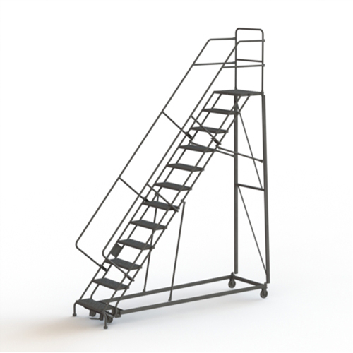 Heavy Duty Safety Slope Ladder, 12 Steps, Perforated, 50° Incline, 120" High Southpoint Industrial Supply