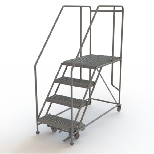 Mobile Work Platform, Steel, 4 Steps, 40" H, 35" D, 24" Step, Serrated Southpoint Industrial Supply