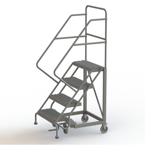 Safety Slope Rolling Ladder, 4 Steps, Serrated, 50° Incline, 40" High Southpoint Industrial Supply