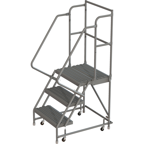 Deep Top Step Rolling Ladder, 3 Steps, 16" Step Width, 30" Platform Height, Steel Southpoint Industrial Supply