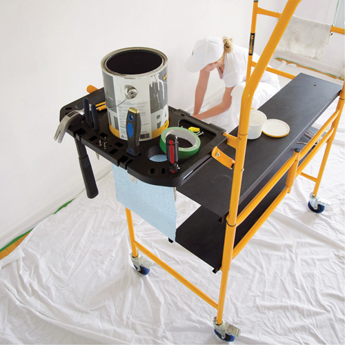 Jobsite Series 4' Safety Rail & Tool Shelf Scaffold Kit, Steel Frame, 49-1/2" D x 57-3/4" H Southpoint Industrial Supply