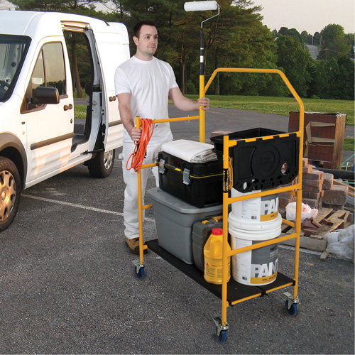 Jobsite Series 4' Safety Rail & Tool Shelf Scaffold Kit, Steel Frame, 49-1/2" D x 57-3/4" H Southpoint Industrial Supply