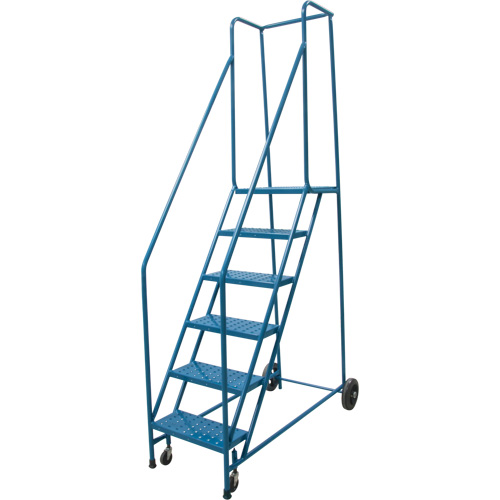 Escabeau roulant, 6 marches, Largeur de la marche 18", Hauteur de la plateforme 55", Acier Southpoint Industrial Supply