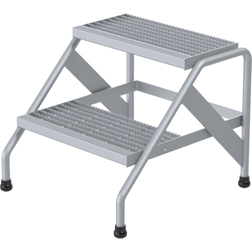 Aluminum Step Stand, 2 Step(s), 22-13/16" W x 24-9/16" L x 20" H, 500 lbs. Capacity Southpoint Industrial Supply