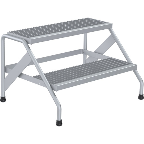 Aluminum Step Stand, 2 Step(s), 32-13/16" W x 24-9/16" L x 20" H, 500 lbs. Capacity Southpoint Industrial Supply