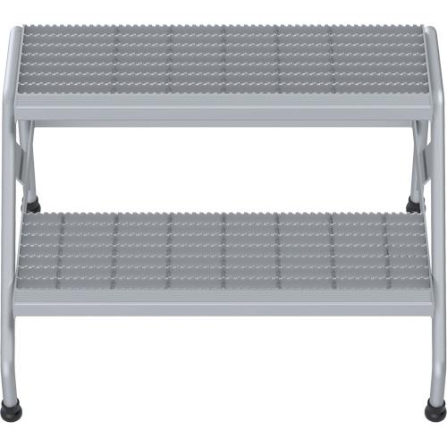 Aluminum Step Stand, 2 Step(s), 32-13/16" W x 24-9/16" L x 20" H, 500 lbs. Capacity Southpoint Industrial Supply