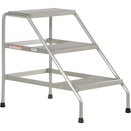 Aluminum Step Stand, 3 Step(s), 22-13/16" W x 34-9/16" L x 30" H, 500 lbs. Capacity Southpoint Industrial Supply