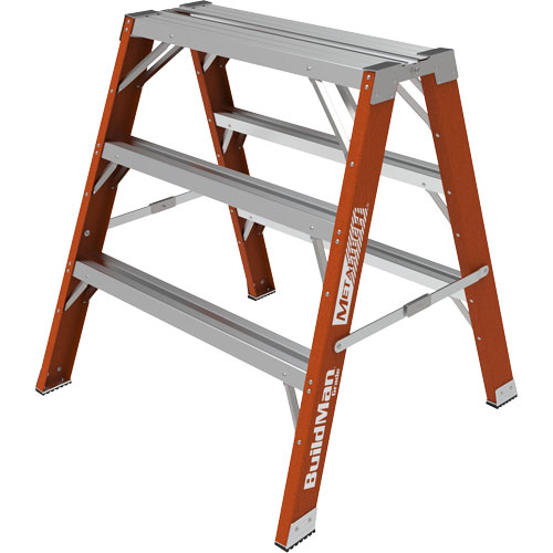 Buildman Step-up Workbench, 3' H x 34.75" W x 33.25" D, 300 lbs. Capacity, Fibreglass Southpoint Industrial Supply