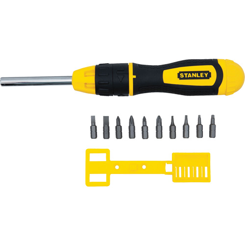 Multi-Bit Ratchet Screwdriver with 10 Bits, Cushion Grip Handle Southpoint Industrial Supply