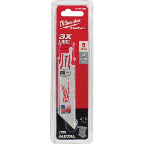 Sawzall&reg; Reciprocating Saw Blades, Bi-Metal, 24 TPI, 4" L x 3/4" W Southpoint Industrial Supply