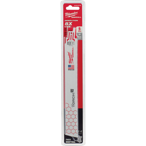 Lames The Torch Sawzall, Bim&eacute;tal, 10 Dents par pouce, 9" lo x 1" la Southpoint Industrial Supply