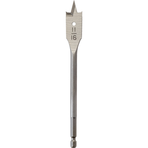 Flat Boring Bit, 11/16" Diameter, 1/4" Hex Shank, 6-1/8" Length Southpoint Industrial Supply