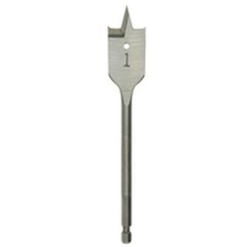 Flat Boring Bit, 1-1/8" Diameter, 1/4" Hex Shank, 6" Length Southpoint Industrial Supply