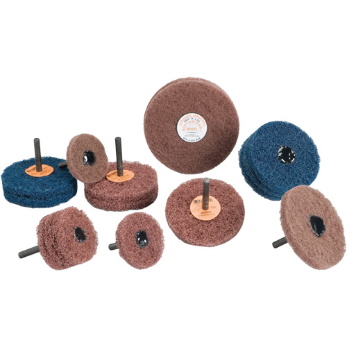 Standard Abrasives Buff & Blend Wheel, 3" Dia. x 1/4" W, 1/4" Arbor, Aluminum Oxide Southpoint Industrial Supply