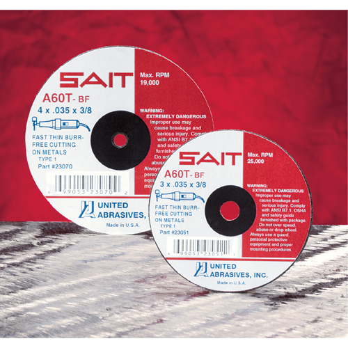 Cut-Off Wheel, 5" x 0.045", 7/8" Arbor, Type 27, Aluminum Oxide/Ceramic, 12200 RPM Southpoint Industrial Supply