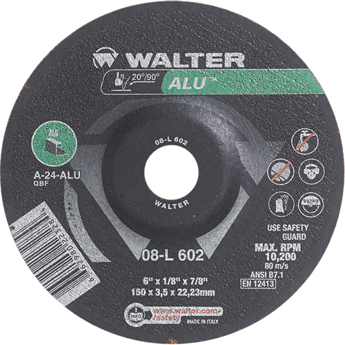Depressed Centre Grinding Wheels - Aluminium Type 27, 6" x 1/8", 7/8" Arbor, Type 27 Southpoint Industrial Supply