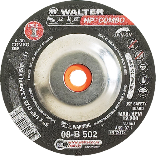 Meule combin&eacute;e HP Combo vissable, 5" x 1/8", Arbre de 5/8"-11, Type 27S Southpoint Industrial Supply