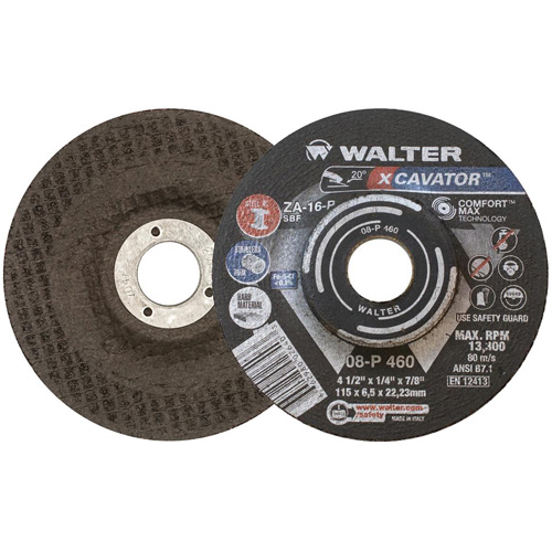 XCAVATOR Grinding Wheel, 4-1/2" x 1/4", 7/8" Arbor, Zirconium, Type 27 Southpoint Industrial Supply