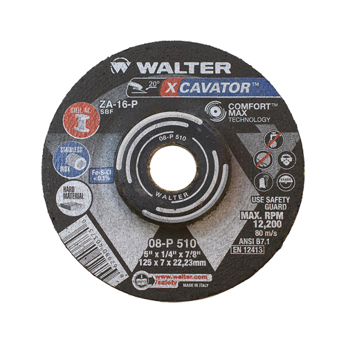 XCAVATOR Grinding Wheel, 5" x 1/4", 7/8"/5/8"-11 Arbor, Zirconium, Type 27 Southpoint Industrial Supply