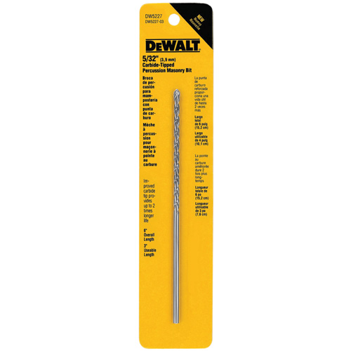 4-Flute Hammer Drill Bit, 5/32", 3-Flat Shank, Carbide Southpoint Industrial Supply