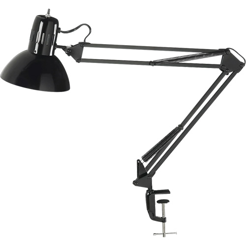 Lampes de bureau &agrave; pince - Bras flexible, 100 W, Incandescente, Pinces serre-joints, Noir Southpoint Industrial Supply