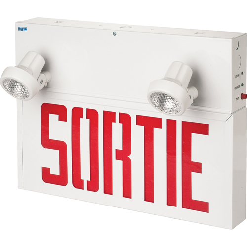 Stella Combination Signs - Sortie, LED, Hardwired, 17-1/2" L x 12-1/2" W, French Southpoint Industrial Supply