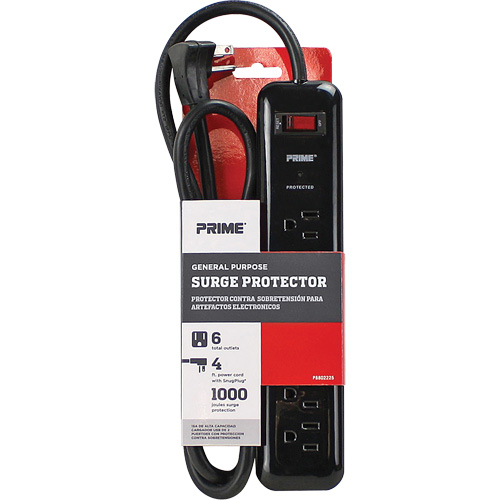 Protecteurs de surtension, 6 Prises, 1000 J, 1875, Cordon 4' Southpoint Industrial Supply