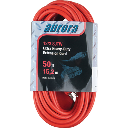 Vinyl Extension Cord, Outdoor, SJTW, 12/3 AWG, 15 A, 3 Outlet(s), 50' Southpoint Industrial Supply