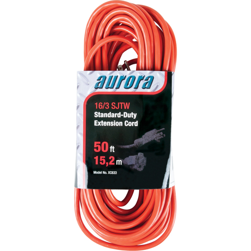Extension Cord, Indoor/Outdoor, SJTW, 16/3 AWG, 13 A, 50' Southpoint Industrial Supply