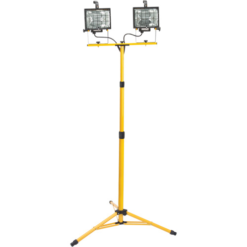 Twin-Head Work Light, Halogen, 500 W, 16000 Lumens, Steel Housing Southpoint Industrial Supply