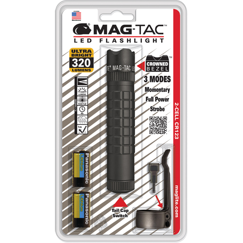 Mag-Tac Tactical Flashlights, LED, 320 Lumens, CR123 Batteries Southpoint Industrial Supply