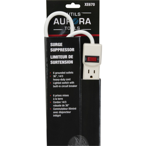Limiteur de surtension, 6 Prises, 200 J, 1875 W, Cordon 3' Southpoint Industrial Supply