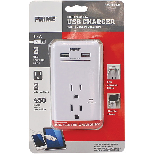 Chargeur USB Prime avec protection contre la surtension Southpoint Industrial Supply