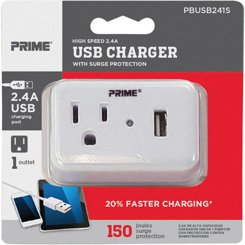 Chargeur USB Prime avec protection contre la surtension Southpoint Industrial Supply