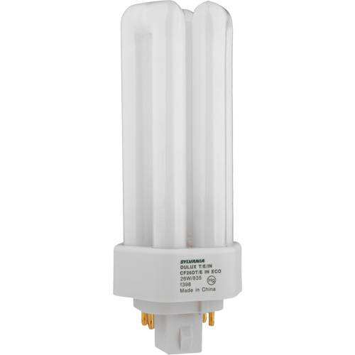 Dulux&reg; D/E/IN Amalgam Triple-Tube Compact Fluorescent Lamp, T (T4), 42 W, 4100 K, G24Q-4 Base, 16000 hrs. Southpoint Industrial Supply