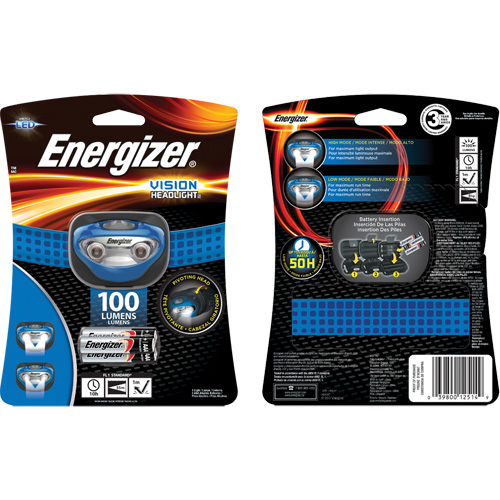 Vision Headlamp, LED, 100 Lumens, 10 Hrs. Run Time, AAA Batteries Southpoint Industrial Supply