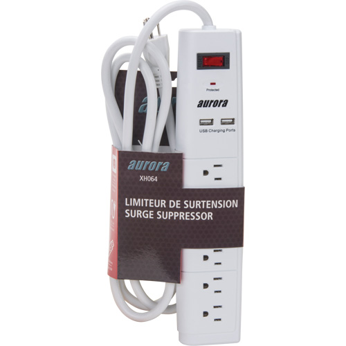 Limiteur de surtension avec chargeur USB, 6 Prises, 1200 J, 1875 W, Cordon 6' Southpoint Industrial Supply