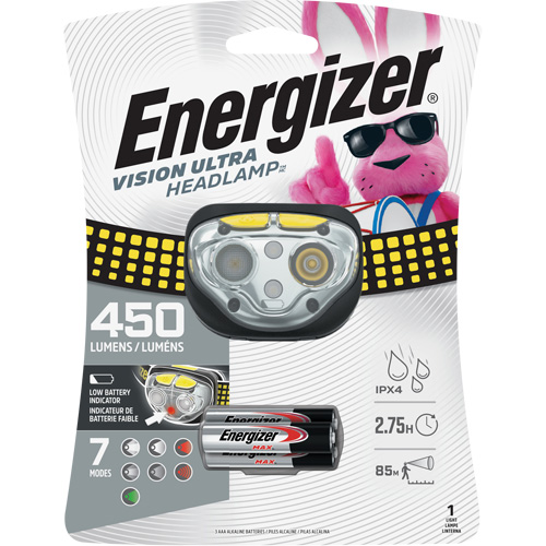 Vision Ultra Industrial Headlamp, LED, 450 Lumens, 2 Hrs. Run Time, AAA Batteries Southpoint Industrial Supply