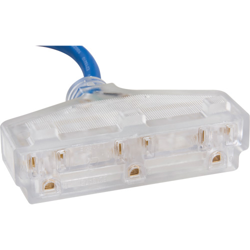 TPE-Rubber Extension Cord with Light Indicator, All-Weather, SJEOW, 14/3 AWG, 15 A, 3 Outlet(s), 25' Southpoint Industrial Supply
