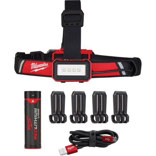 Low-Profile USB Headlamp, LED, 600 Lumens, 2 Hrs. Run Time, Rechargeable Batteries Southpoint Industrial Supply