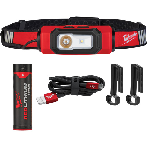 Lampe USB pour casque de s&eacute;curit&eacute; Beacon, DEL, 600 lumens, 2 hres de fonctionnement, piles Rechargeable Southpoint Industrial Supply