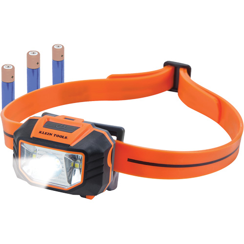 Lampe frontale avec bandeau en silicone pour casque de s&eacute;curit&eacute;, DEL, Piles AAA, Plastique Southpoint Industrial Supply