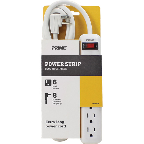 Power Strip, 6 Outlet(s), 8', 15 A, 1875 W, 125 V Southpoint Industrial Supply