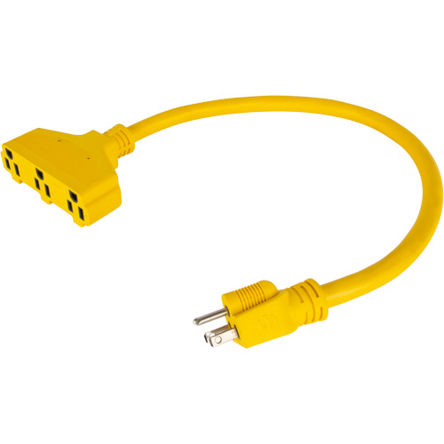 Extension Power Adapter, Outdoor, STOW, 12/3 AWG, 15 A, 3 Outlet(s), 2' Southpoint Industrial Supply