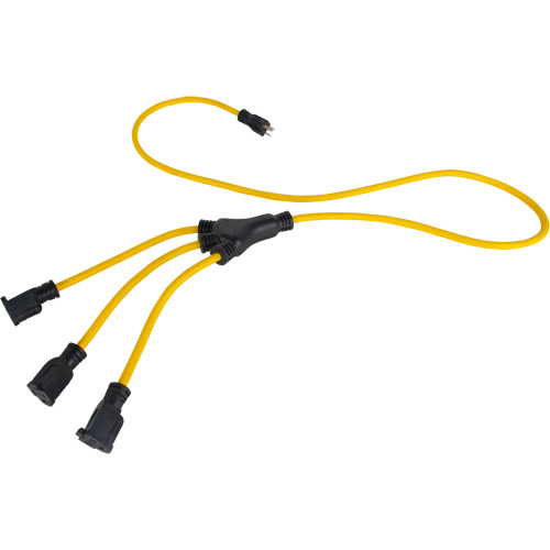 W-Style Power Adapter, Outdoor, STOW, 12/3 AWG, 15 A, 3 Outlet(s), 2' Southpoint Industrial Supply