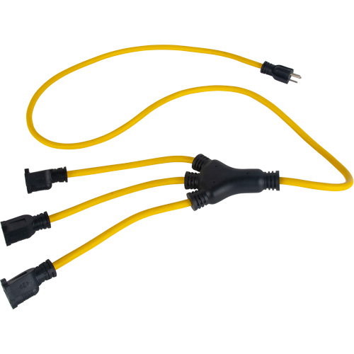 W-Style Power Adapter, Outdoor, STOW, 12/3 AWG, 15 A, 3 Outlet(s), 2' Southpoint Industrial Supply